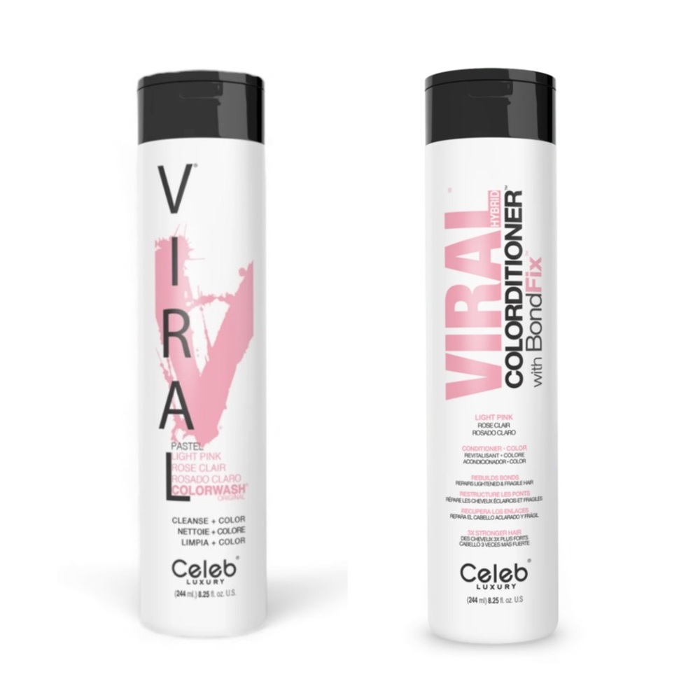 CELEB PASTEL LIGHT PINK COLORWASH & COLORDITIONER SET